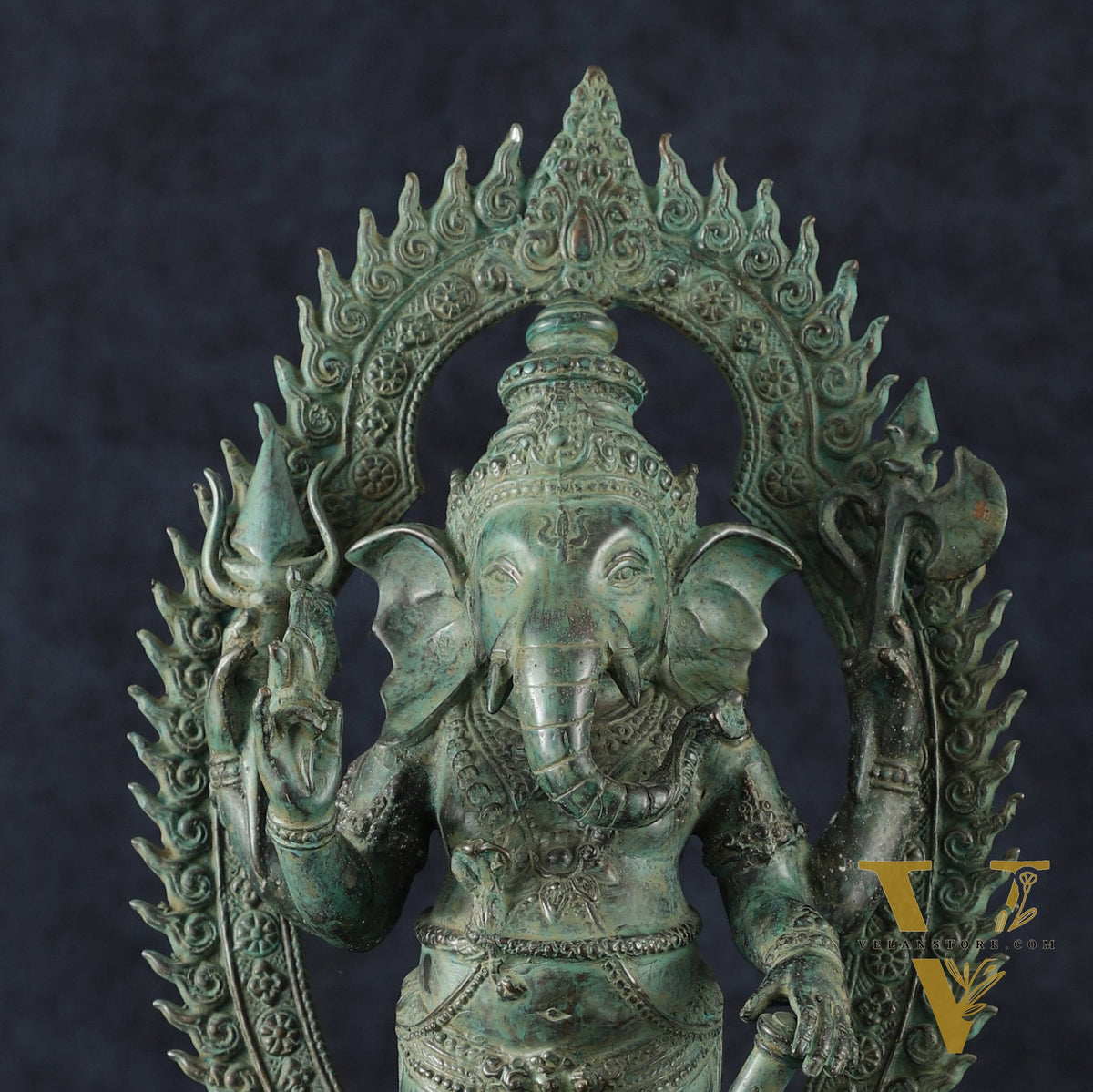 Vintage Balinese Bronze Standing Ganesha Statue – Lost Wax Casting | 18" Unique Handmade Craft