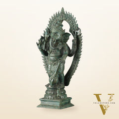 Vintage Balinese Bronze Standing Ganesha Statue – Lost Wax Casting | 18" Unique Handmade Craft