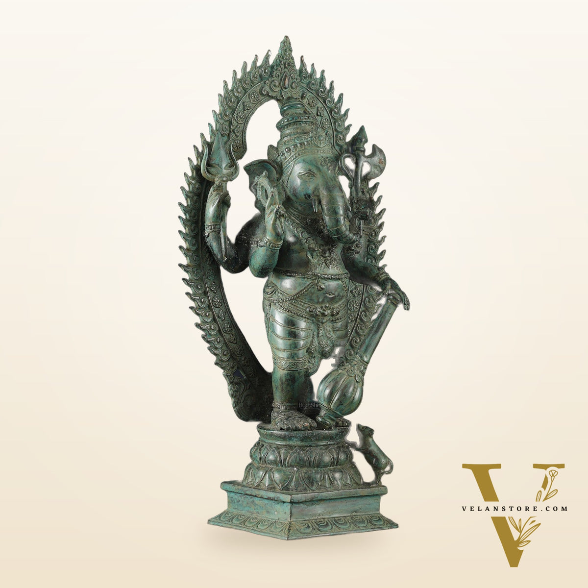 Vintage Balinese Bronze Standing Ganesha Statue – Lost Wax Casting | 18" Unique Handmade Craft