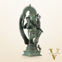 Vintage Balinese Bronze Standing Ganesha Statue – Lost Wax Casting | 18" Unique Handmade Craft