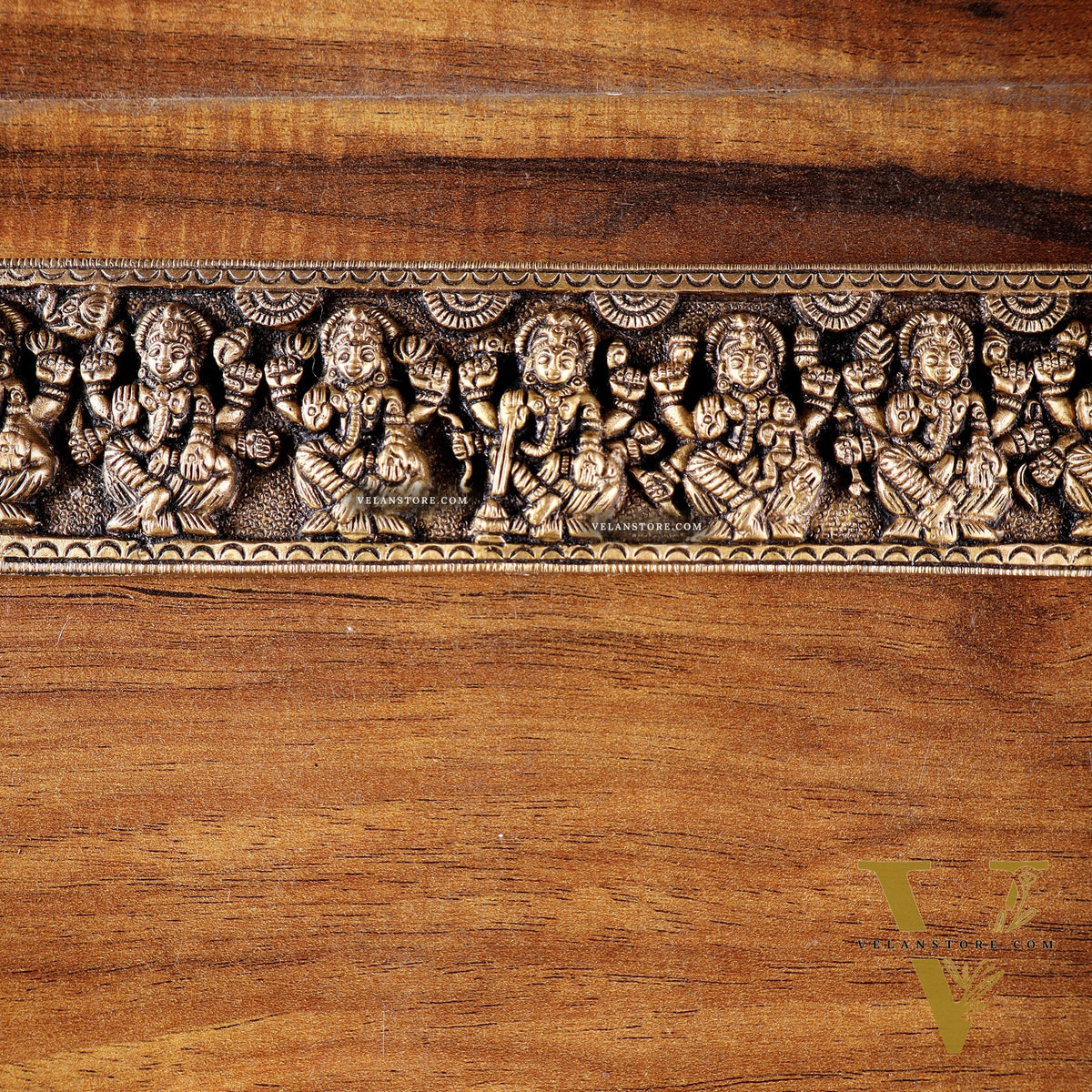 Vintage Brass Ashtalakshmi Wall Panel 10.8 inch wide