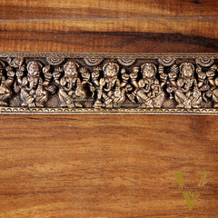 Vintage Brass Ashtalakshmi Wall Panel 10.8 inch wide
