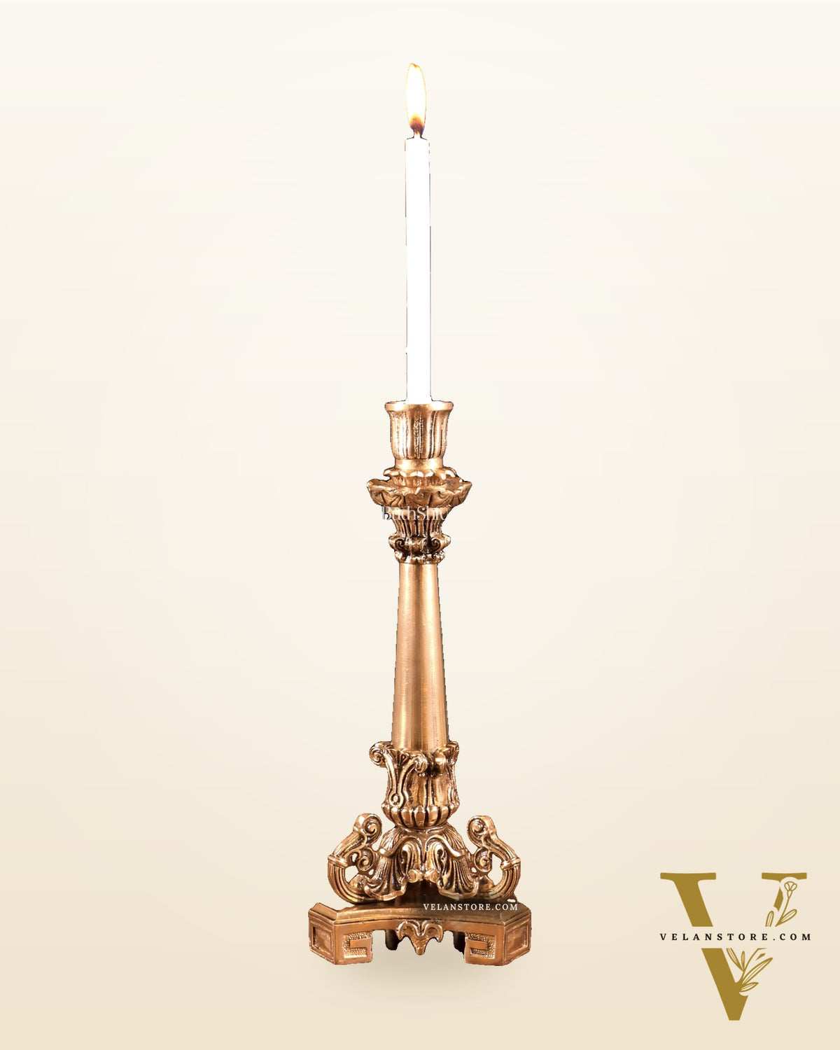Vintage Brass Candle Stand – 11 Inch