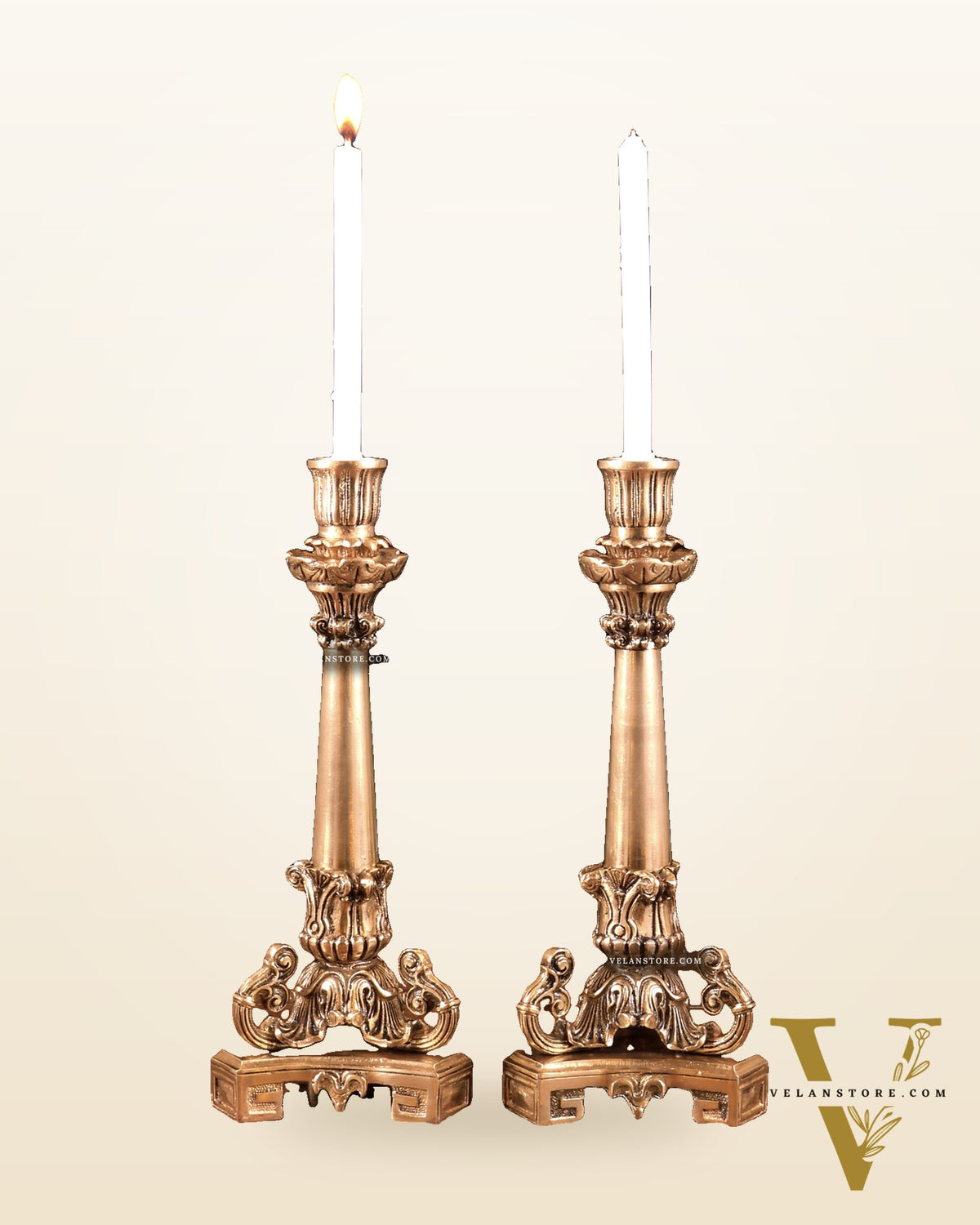 Vintage Brass Candle Stand – 11 Inch