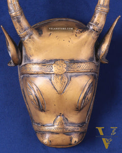 Vintage Brass Cow Head Wall Hanging – Antique Finish 12"