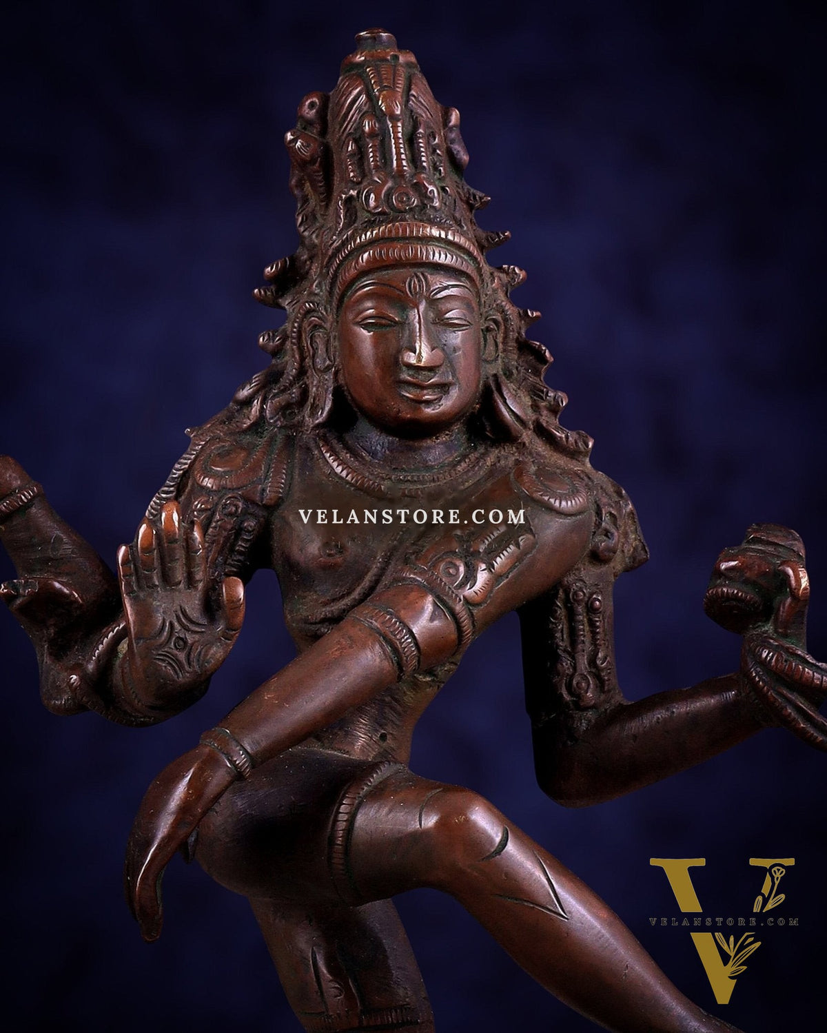 Vintage Brass Dancing Shiva Idol | Unique Pose with Bronze Finish 10"