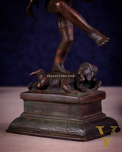 Vintage Brass Dancing Shiva Idol | Unique Pose with Bronze Finish 10"