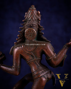 Vintage Brass Dancing Shiva Idol | Unique Pose with Bronze Finish 10"
