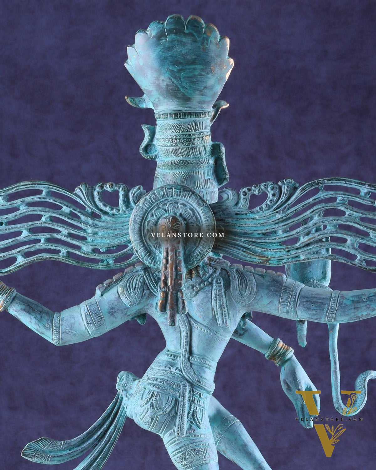 Vintage Brass Dancing Shiva Nataraja Sculpture – 21 Inch Patina Finish