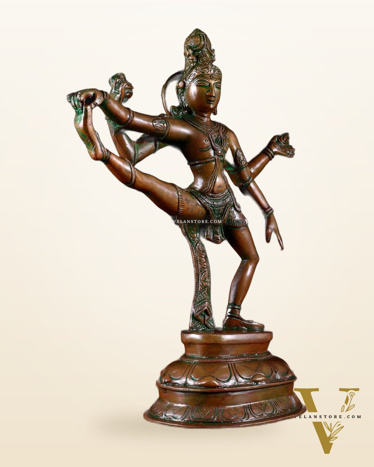 Vintage Brass Dancing Shiva statue | 14" Height chola bronze tone