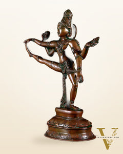 Vintage Brass Dancing Shiva statue | 14" Height chola bronze tone