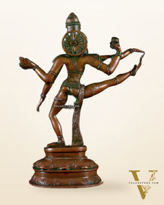 Vintage Brass Dancing Shiva statue | 14" Height chola bronze tone
