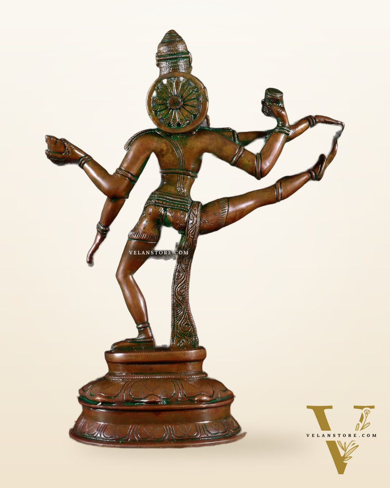 Vintage Brass Dancing Shiva statue | 14" Height chola bronze tone
