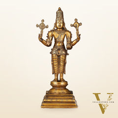 Vintage Brass Dhanvantari Sculpture - 20" Height
