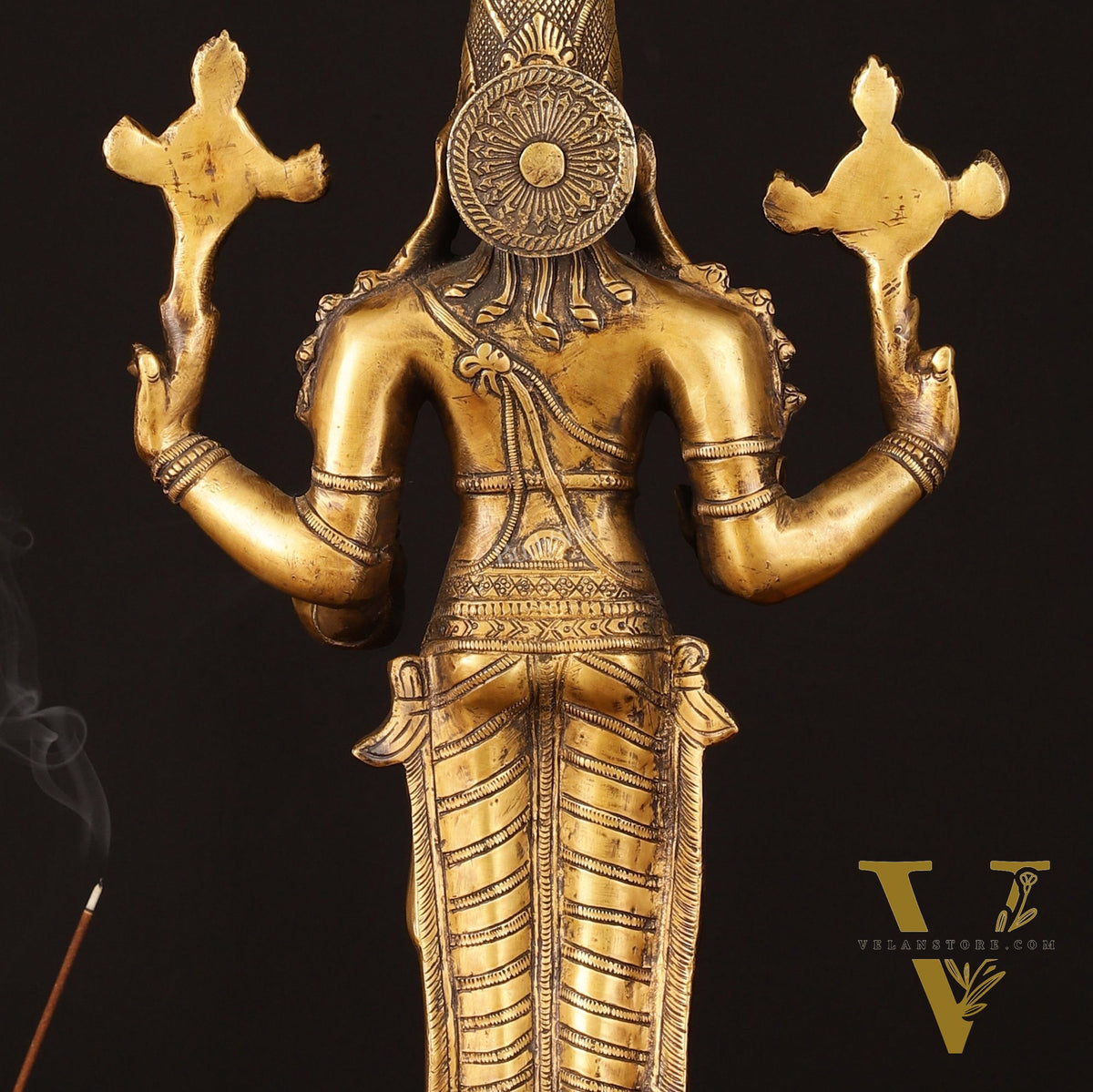 Vintage Brass Dhanvantari Sculpture - 20" Height