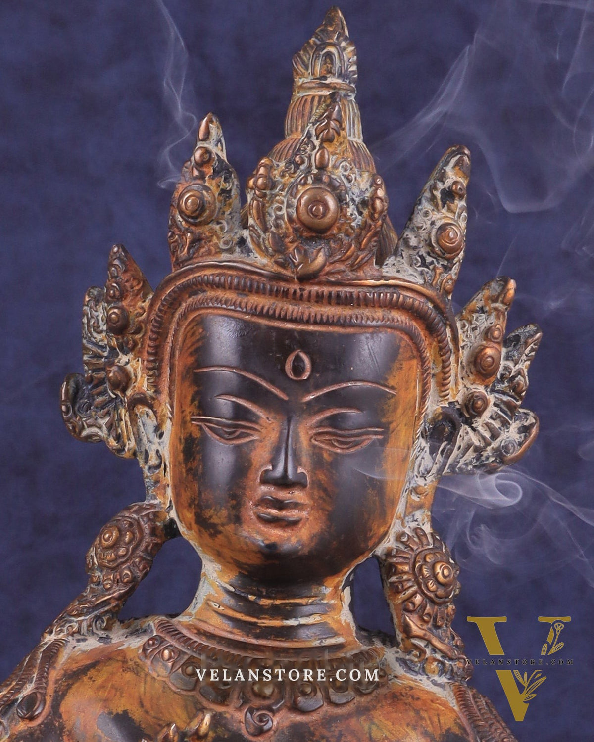 Vintage Brass Dharmachakra Buddha Statue | 10" Height