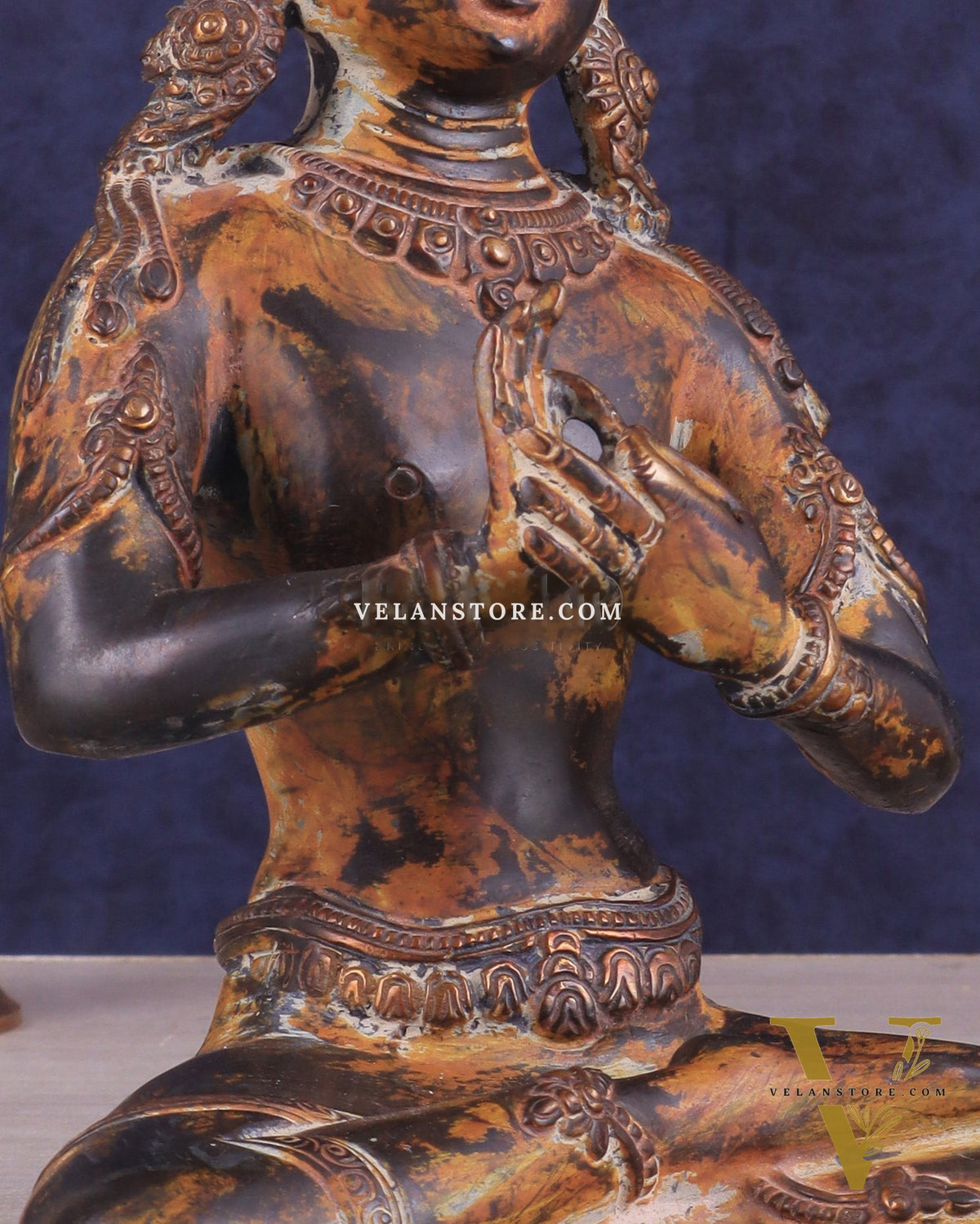 Vintage Brass Dharmachakra Buddha Statue | 10" Height