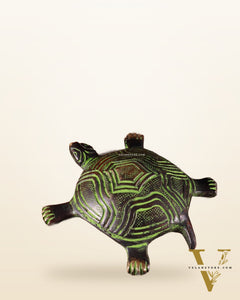 Vintage Brass Feng Shui Vastu small Tortoise – Black & Green Patina