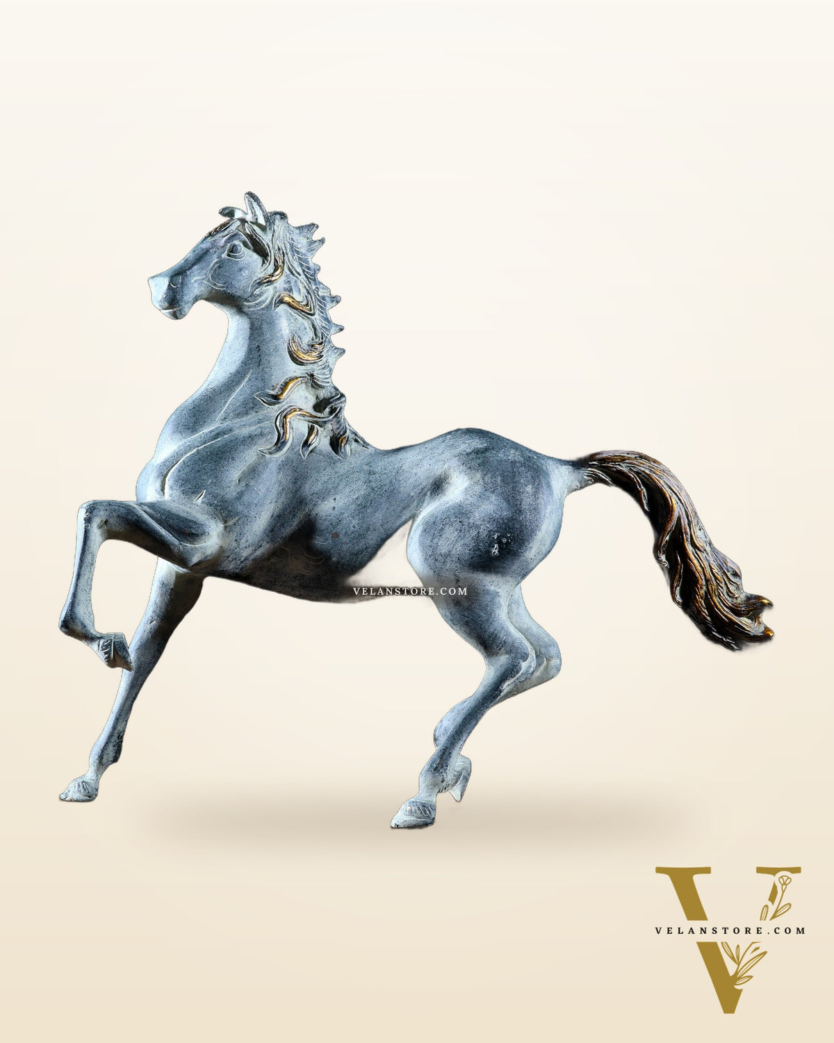 Vintage Brass Galloping Horse Feng Shui Approved Statue