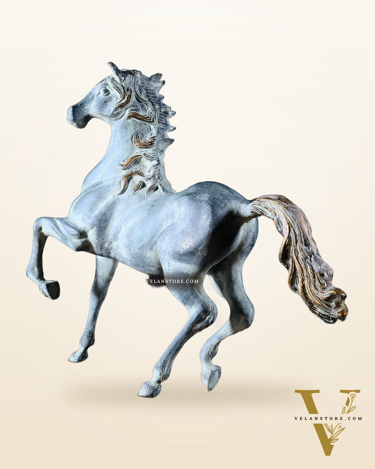 Vintage Brass Galloping Horse Feng Shui Approved Statue