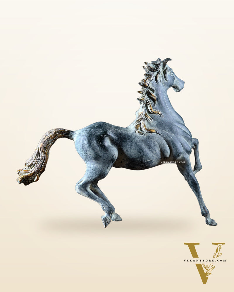 Vintage Brass Galloping Horse Feng Shui Approved Statue