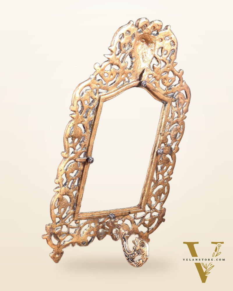 Vintage Brass Greek Design Photo Frame – Wall Hanging & Tabletop