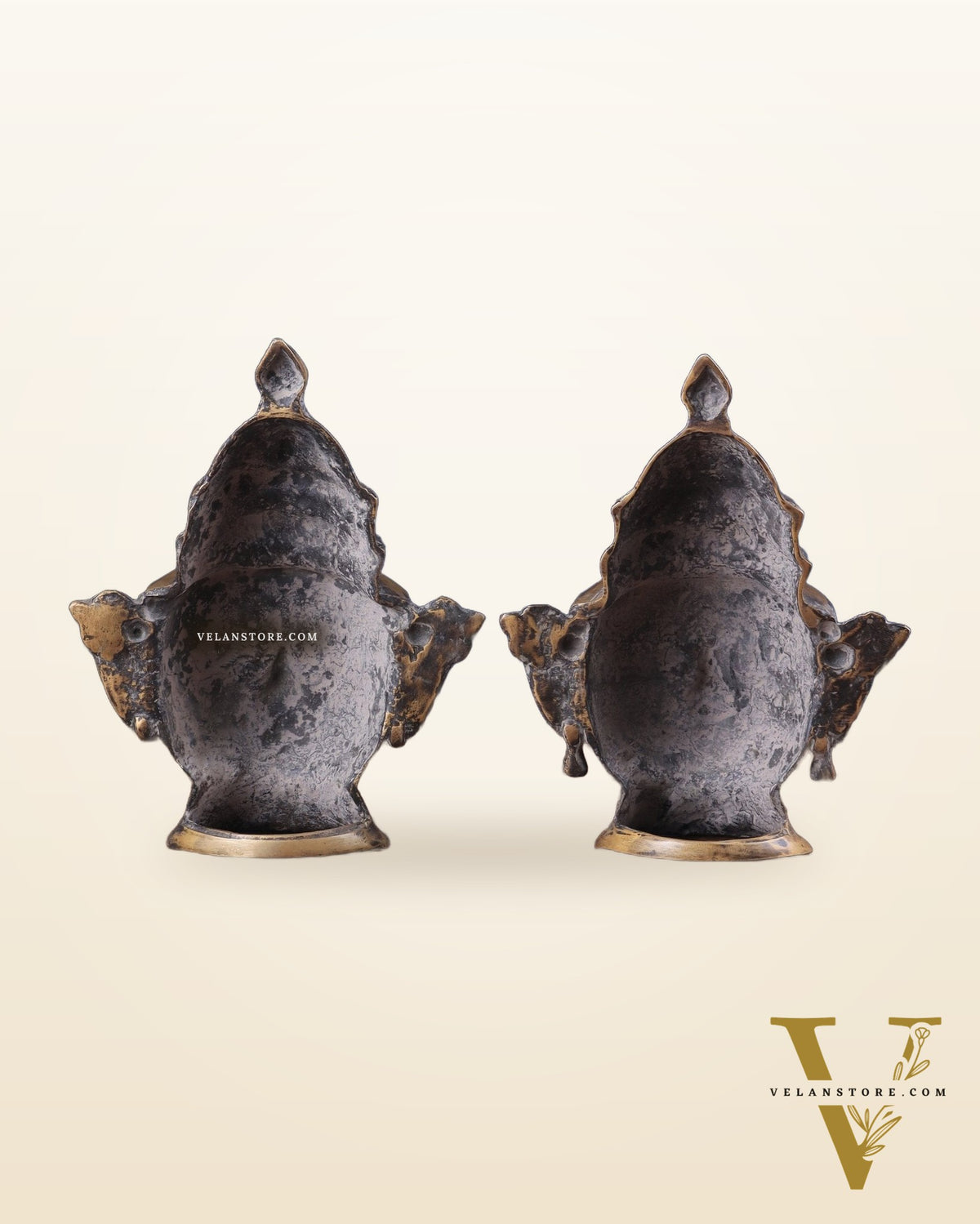 Vintage Brass Handcrafted Shiva and Gauri Mukhalingam | 9.5" Height