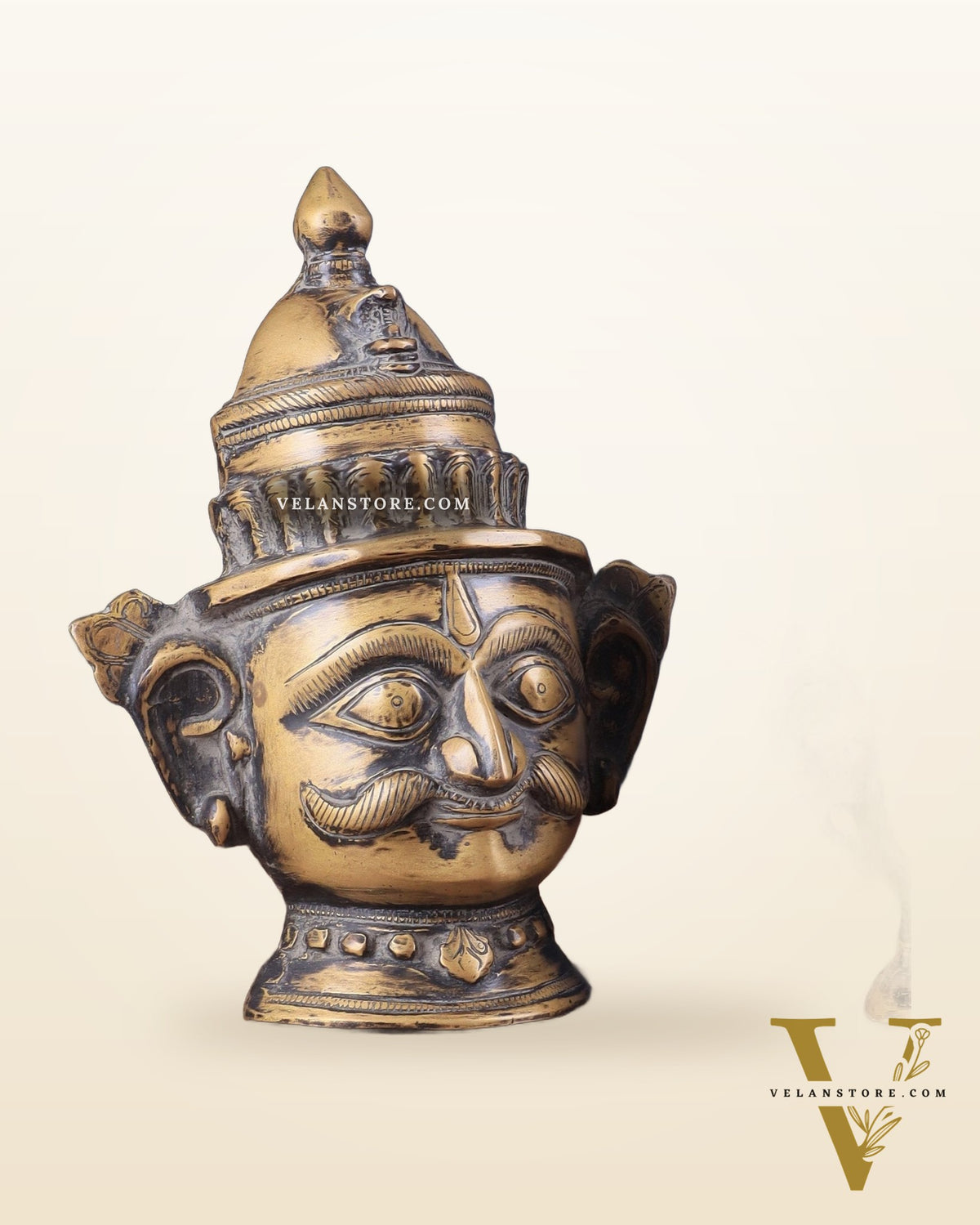 Vintage Brass Handcrafted Shiva and Gauri Mukhalingam | 9.5" Height