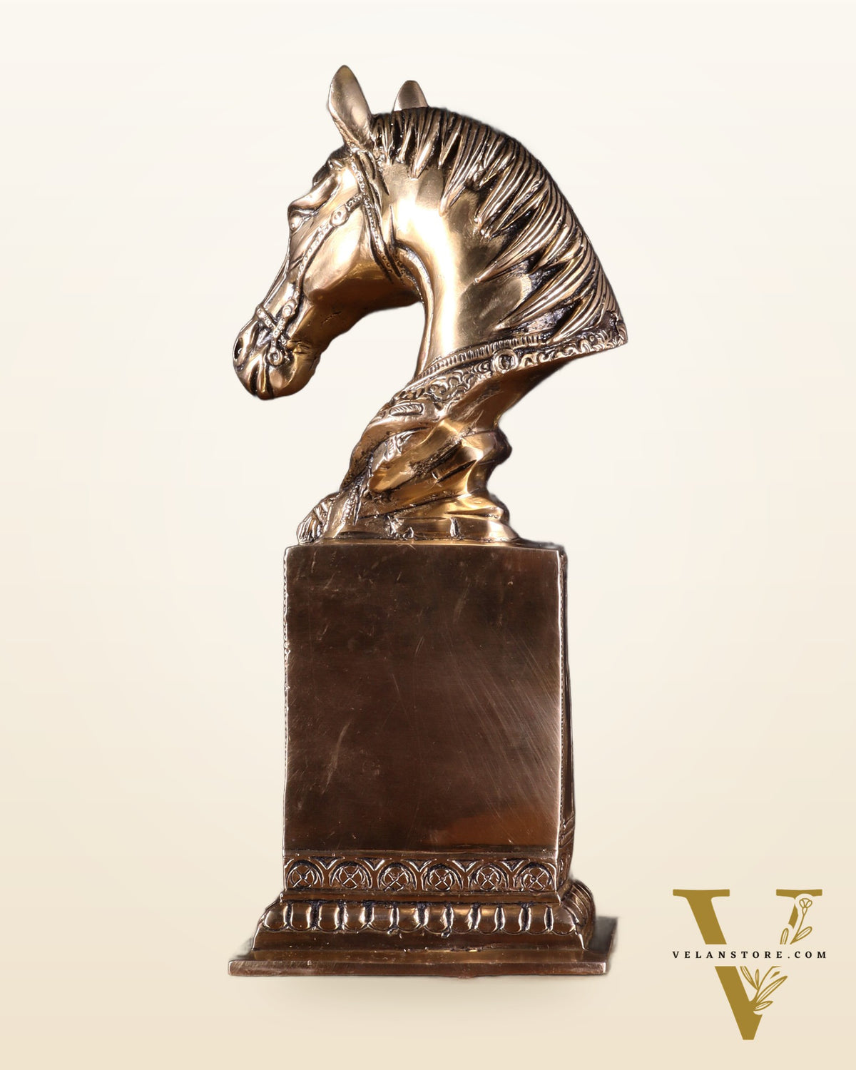 Vintage Brass Horse Head Table Clock | 11"