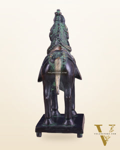Vintage Brass Horse Standing Showpiece Statue – Elegant Design | 7.5 Inches
