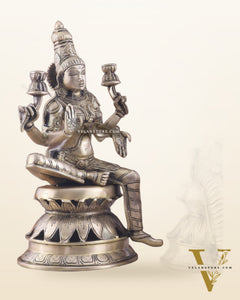 Vintage Brass Lakshmi and Saraswati Idol Pair - 12"