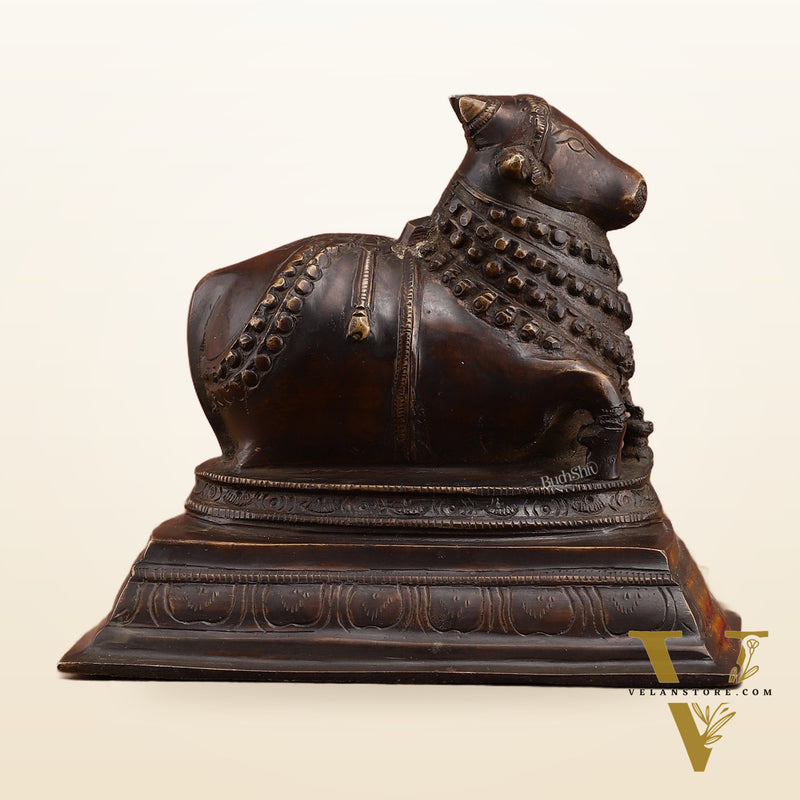 Vintage Brass Nandi Sculpture – Medium Size 6" Handcrafted Statue