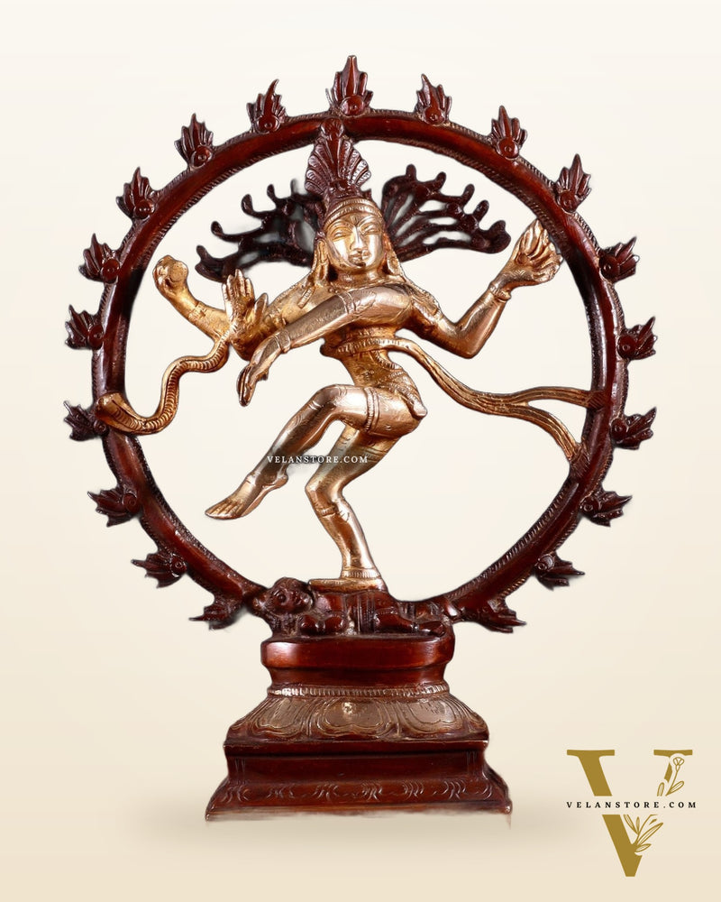 Vintage Brass Nataraja Sculpture – 9.2” double chola tone
