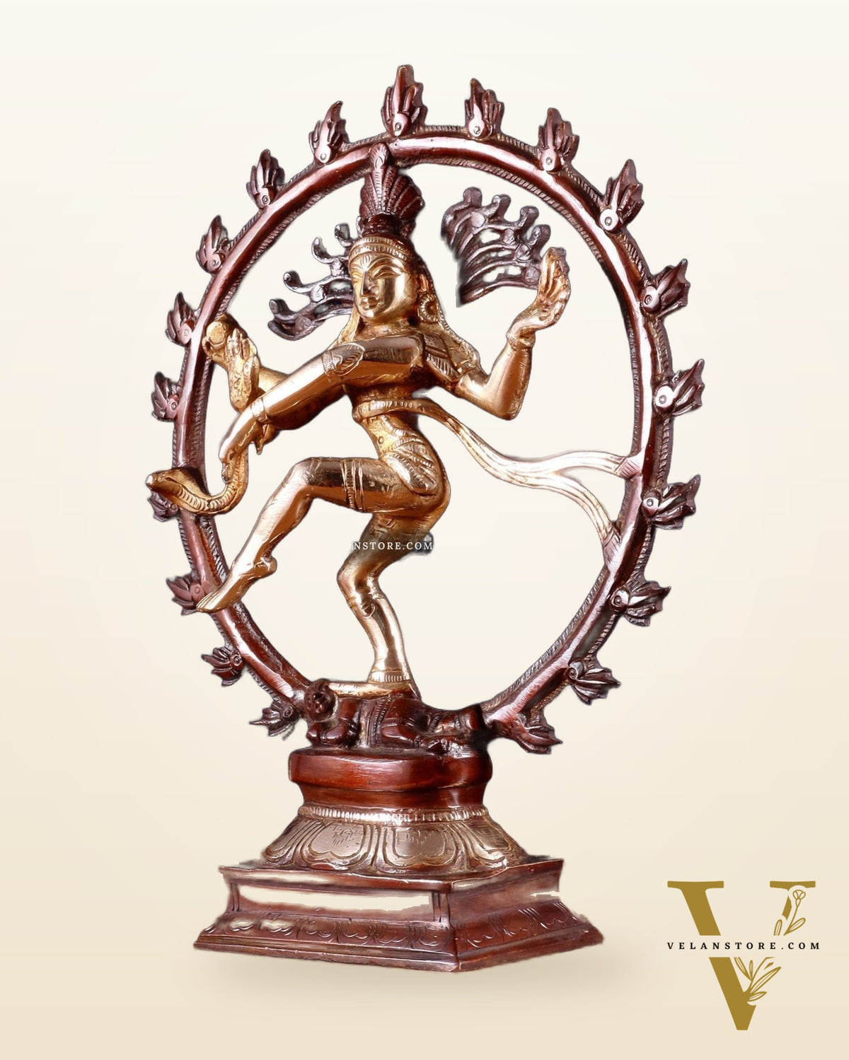 Vintage Brass Nataraja Sculpture – 9.2” double chola tone