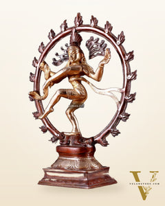 Vintage Brass Nataraja Sculpture – 9.2” double chola tone