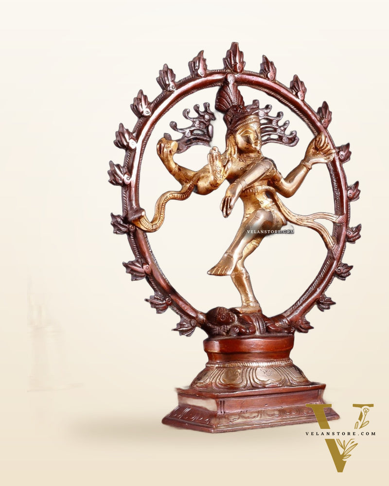 Vintage Brass Nataraja Sculpture – 9.2” double chola tone