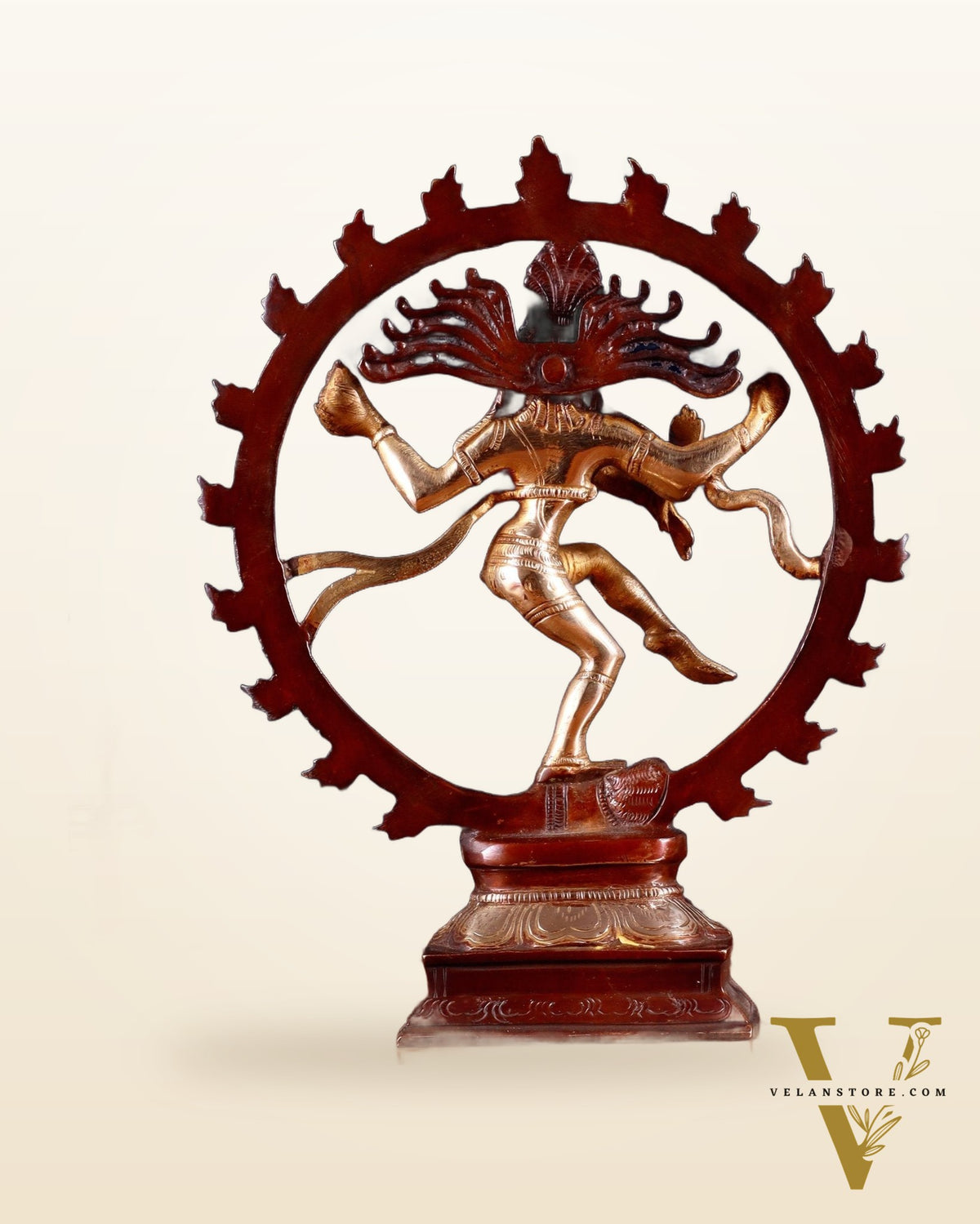 Vintage Brass Nataraja Sculpture – 9.2” double chola tone