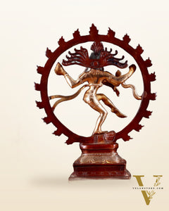 Vintage Brass Nataraja Sculpture – 9.2” double chola tone