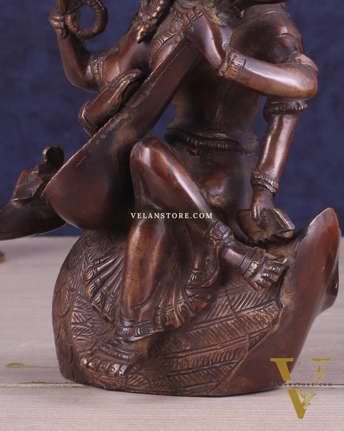 Vintage Brass Nepalese Goddess Saraswati Idol | Exquisite Craftsmanship