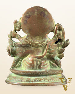 Vintage Brass Panchmukhi Hanuman Murti - 6.5 inch