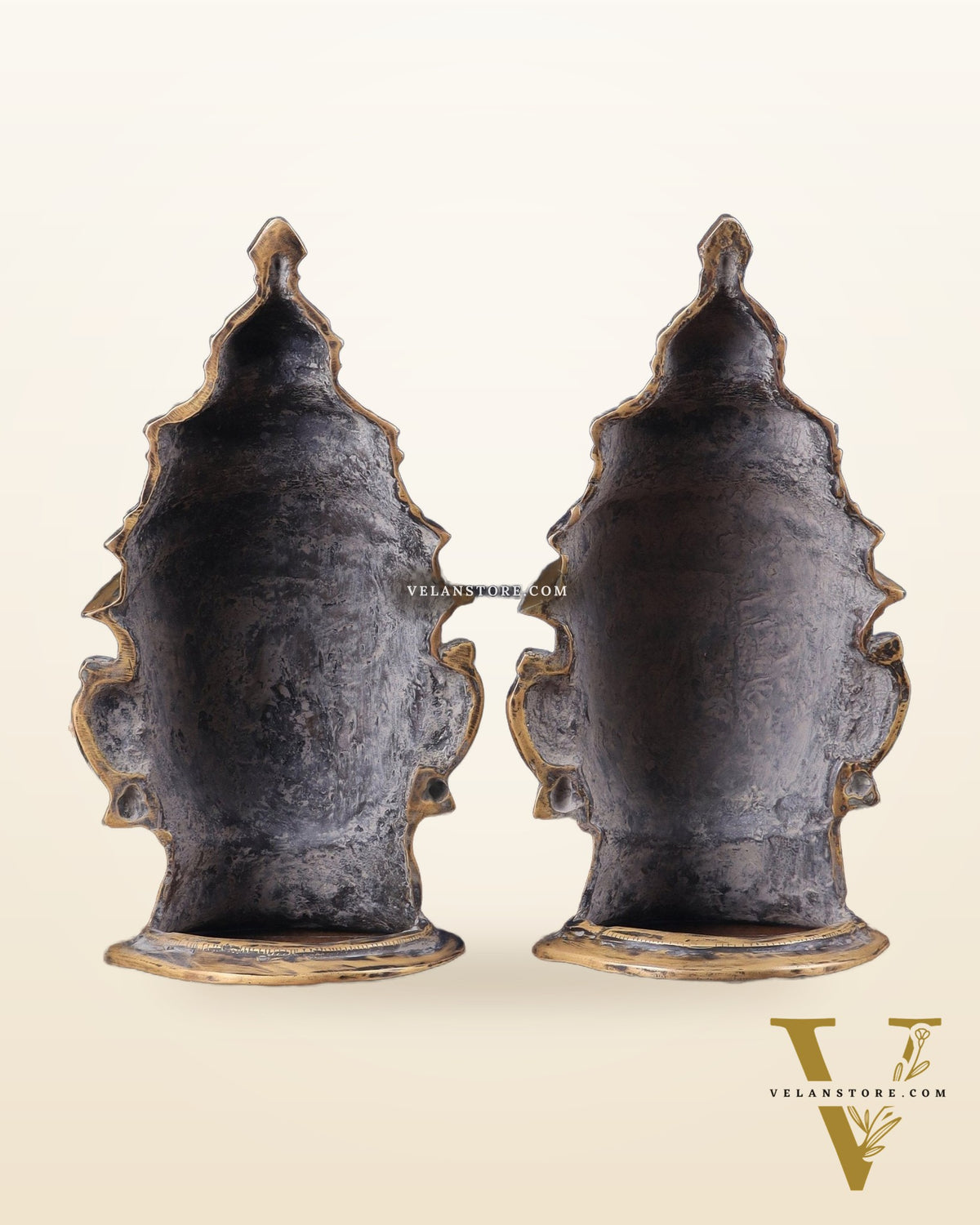 Vintage Brass Shiv Gauri Mukhalingam Pair - Large 12"