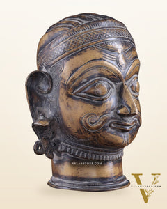 Vintage Brass Shiva head mukhalingam 7.5"