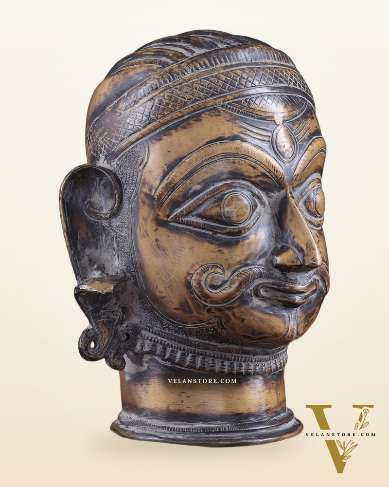 Vintage Brass Shiva head mukhalingam 7.5"