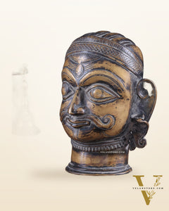 Vintage Brass Shiva head mukhalingam 7.5"