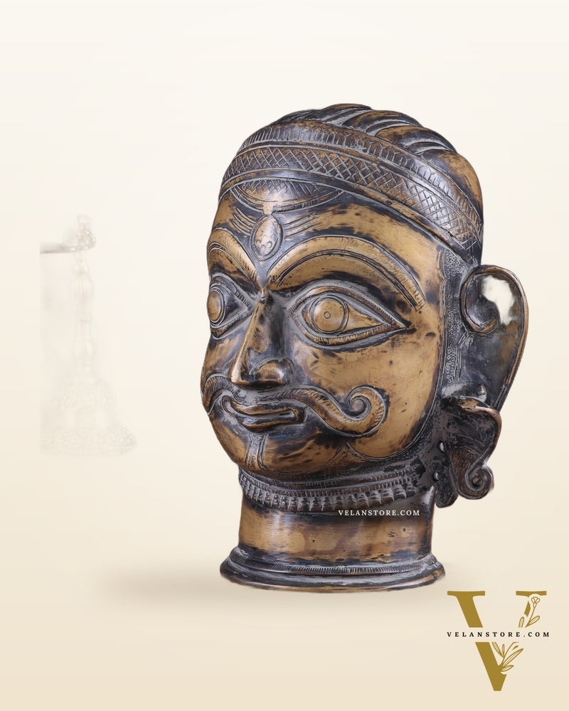 Vintage Brass Shiva head mukhalingam 7.5"