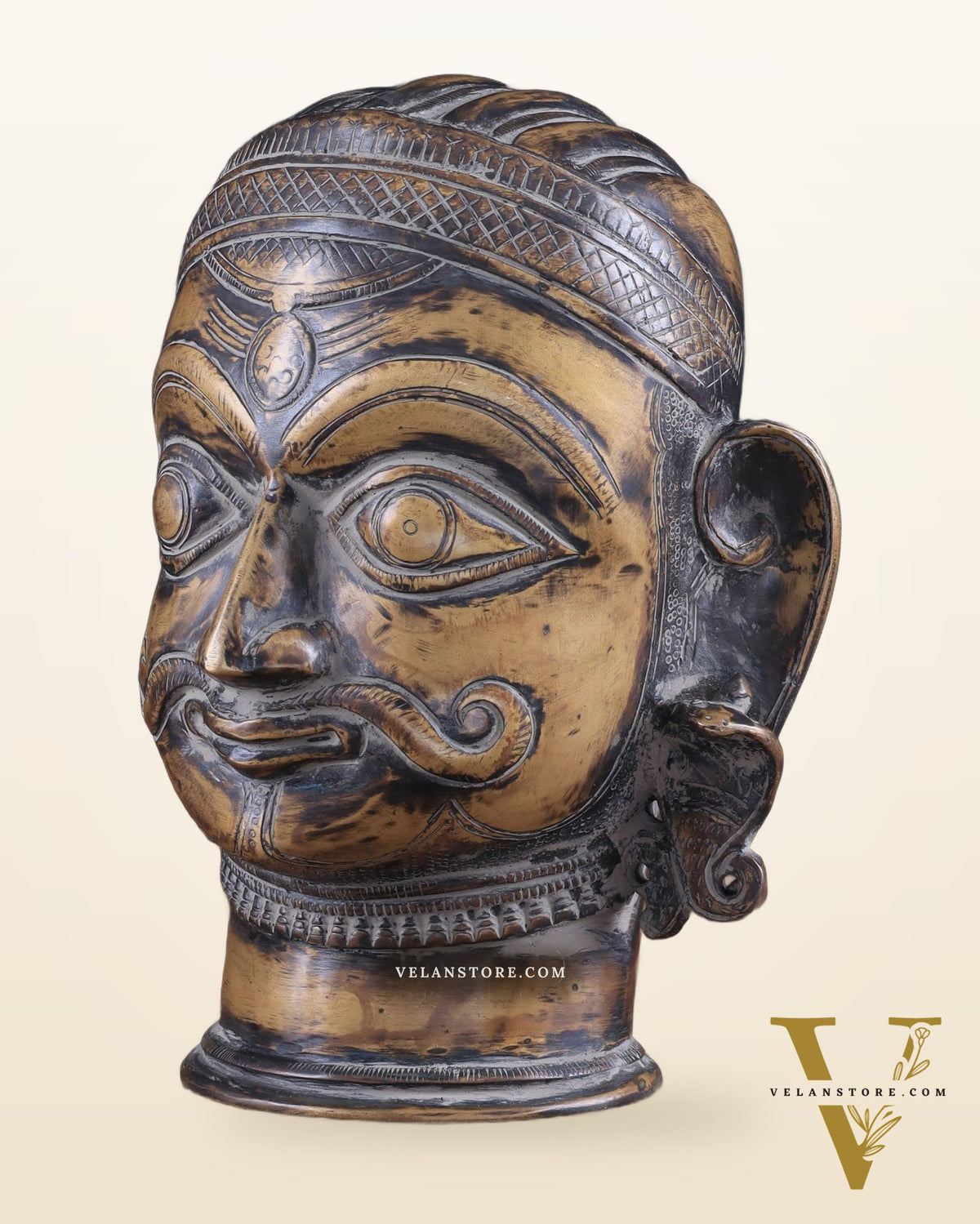 Vintage Brass Shiva head mukhalingam 7.5"