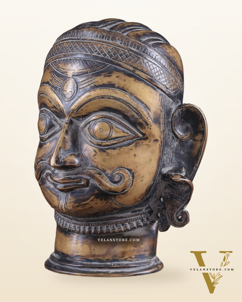 Vintage Brass Shiva head mukhalingam 7.5"