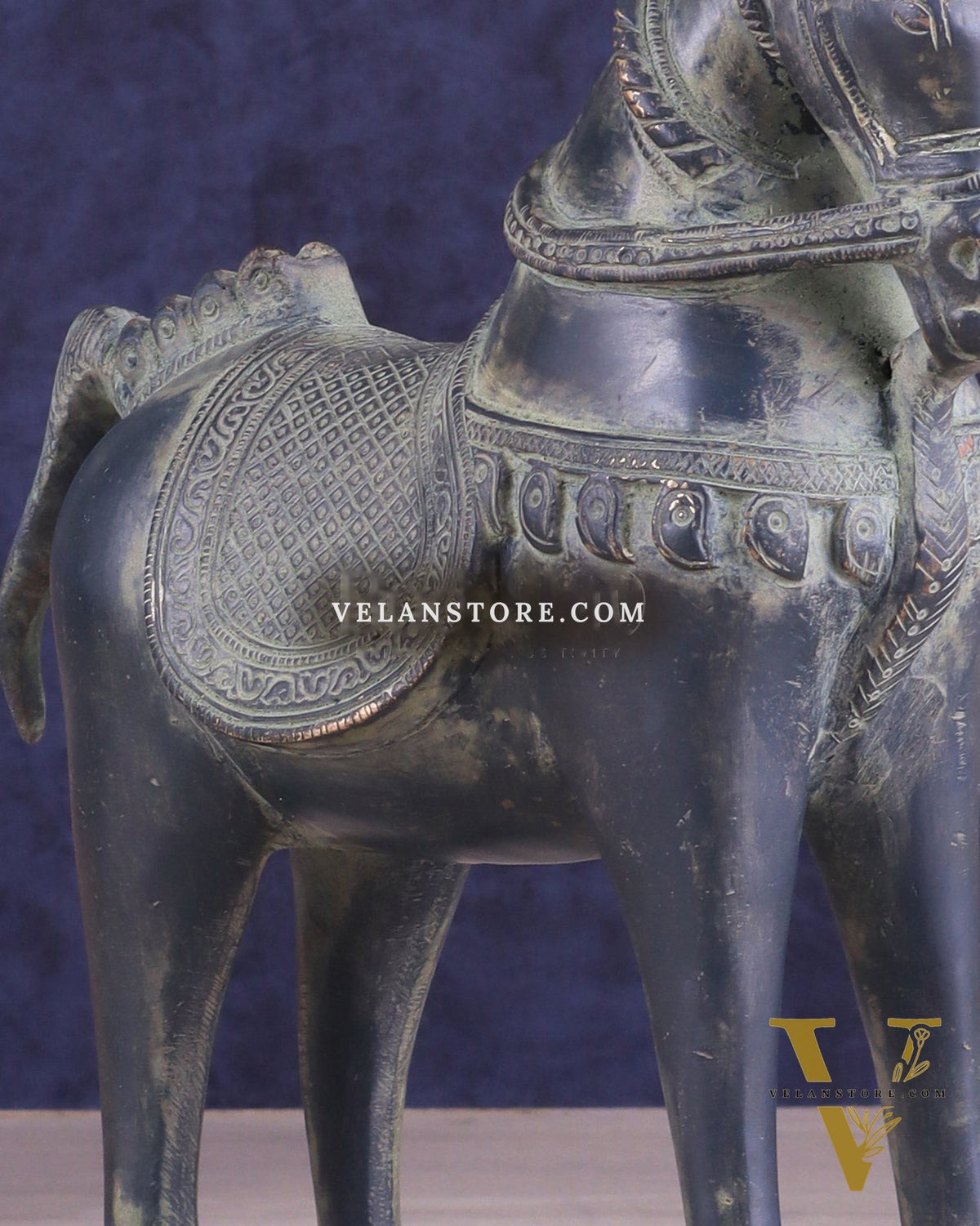 Vintage Brass Standing Horse Statue – Elegant Design 9"