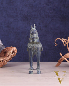 Vintage Brass Standing Horse Statue – Elegant Design 9"