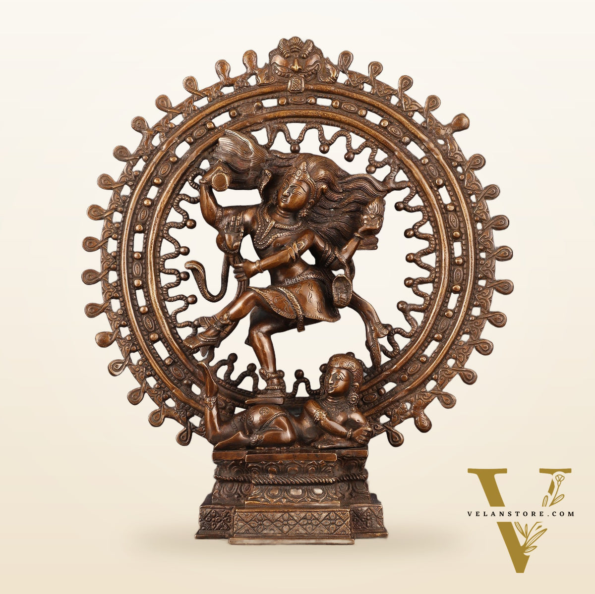 Vintage Brass Superfine Nataraja Statue with Beautiful Dreadlocks - 17" Divine Sculpture